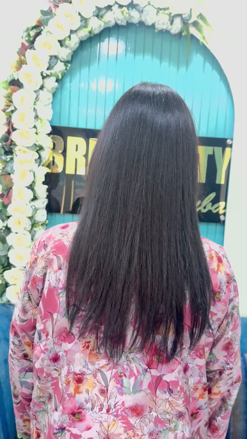 Silky smooth hair after a treatment at our Sopore salon